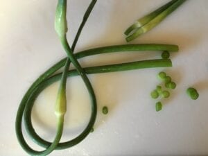 How to cut Garlic scapes