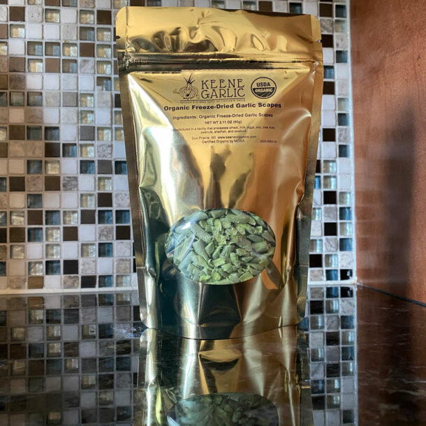 Organic Garlic Scapes Freeze Dried Keene Garlic