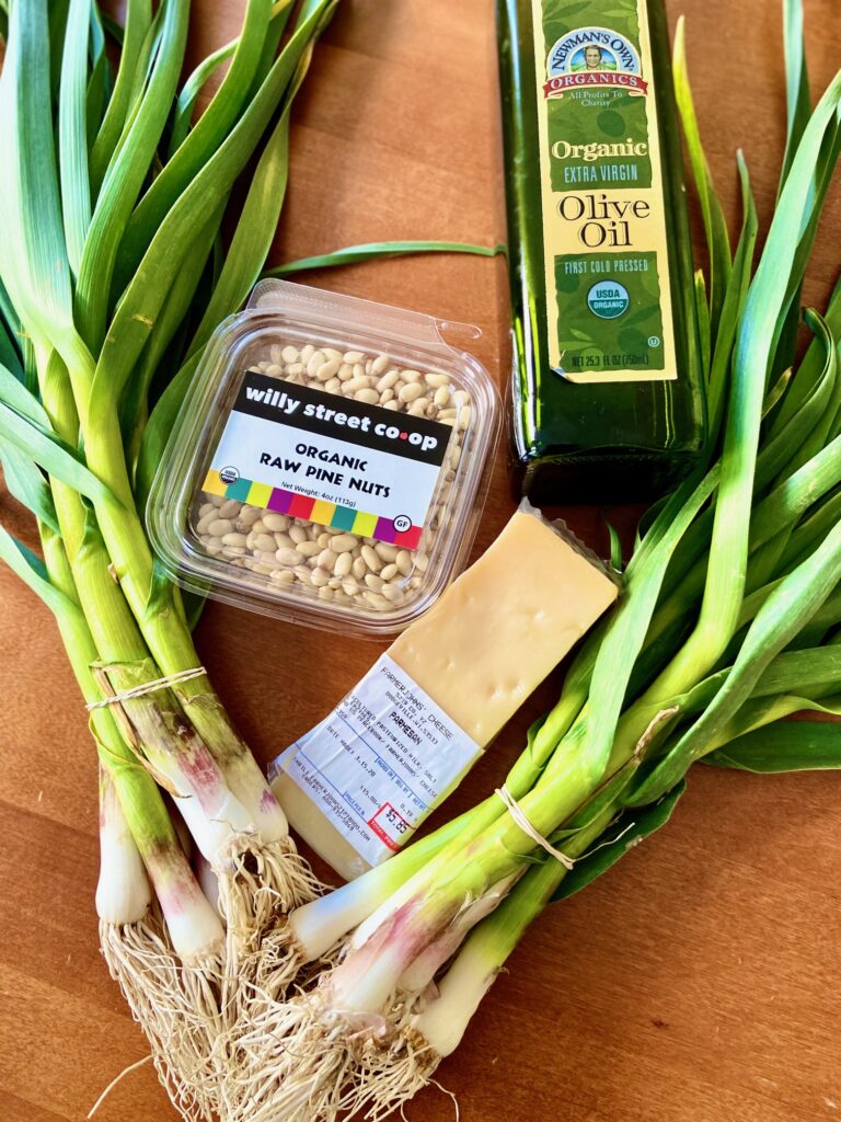 Green Garlic Pesto Ingredients