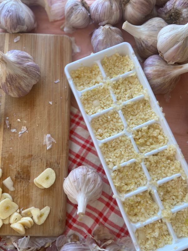 Frozen Minced Garlic in Tray